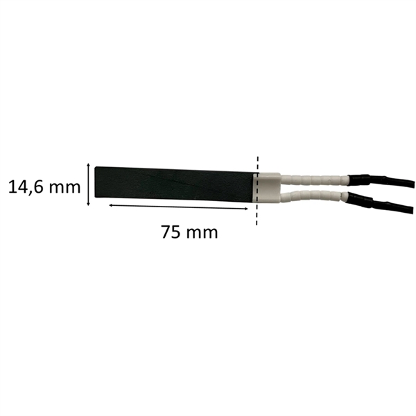 Igniter flat ceramic for pellet stove:75 mm x 14,6 mm x 4,3 mm 350 Watt 